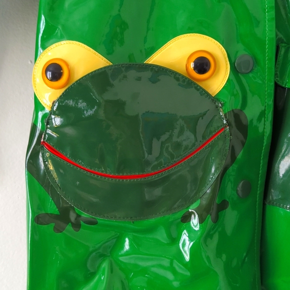 Kidorable 3T Frog Rain Coat Jacket Green, Yellow, Red. - Picture 2 of 6